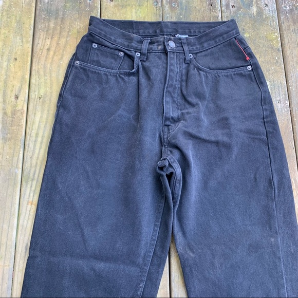 Vintage 90s Black 100% Cotton High Waisted Straight Leg Casual Denim Mom Jeans - Picture 6 of 16